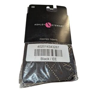 Ashley Stewart Black Diamond Footed Tights Plus Size EE 4X AD38GLD NIP